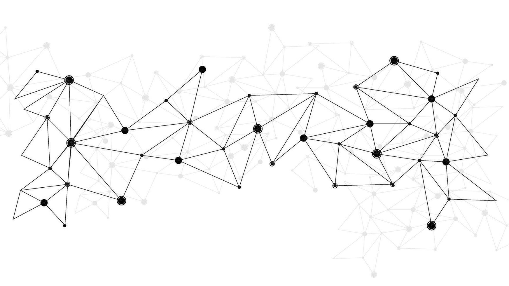network abstract polygon path connection with dots with grey background lines template vector