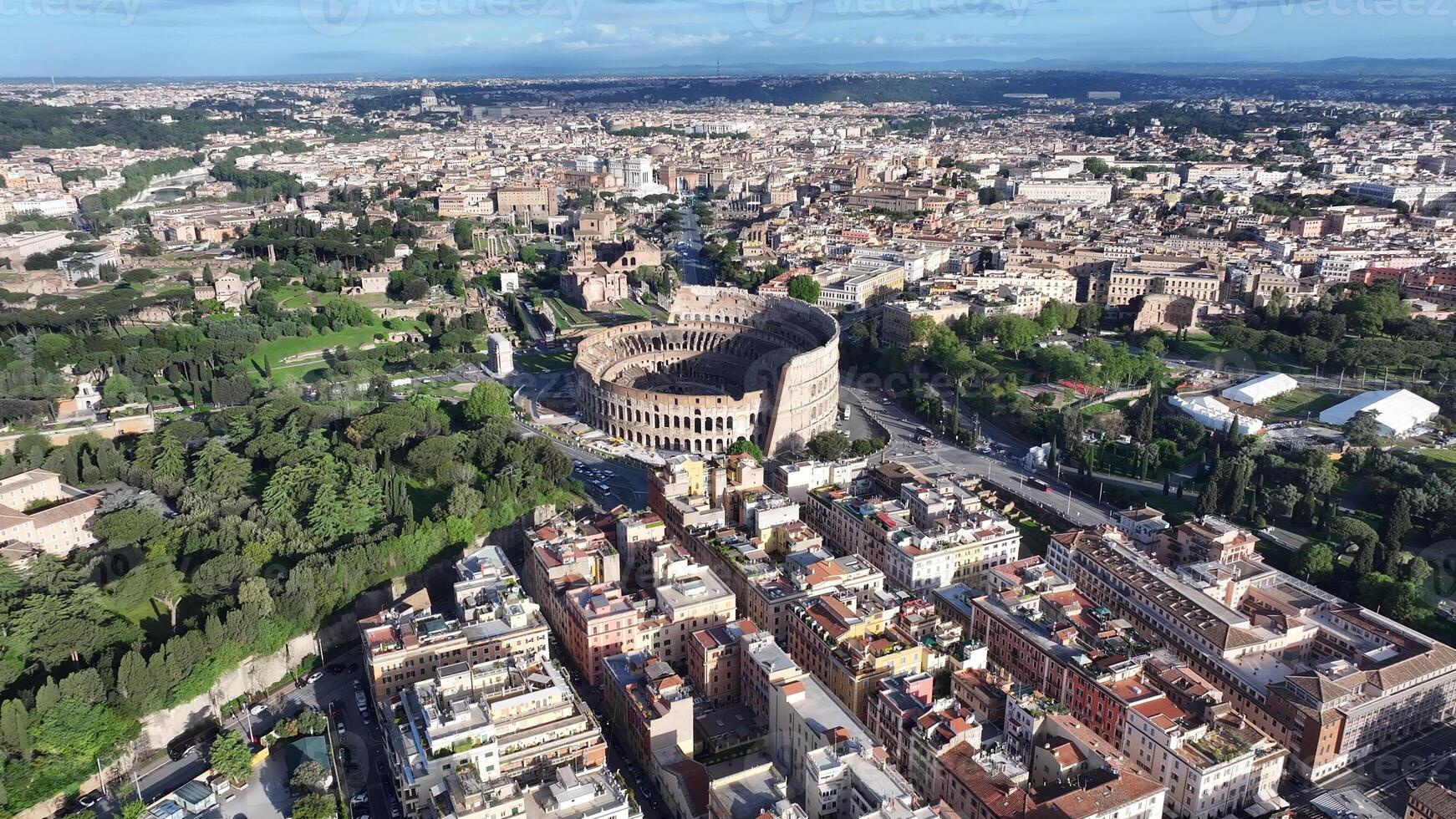 Awesome Rome Coliseum at Rome Lazio Italy . Famous Scenery. photo