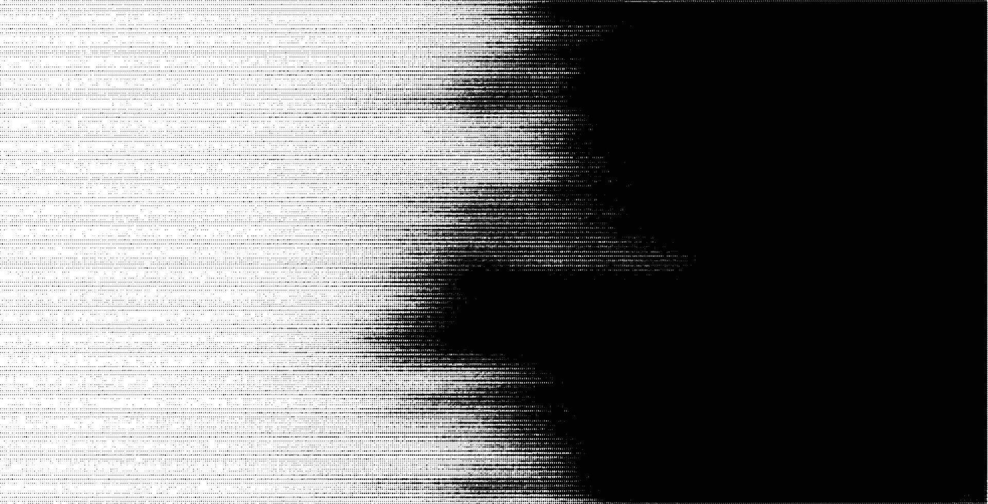 Halftone gradient with vertical lines shifting from white to black. Dynamic grunge photocopy texture, edgy print art abstract background. vector