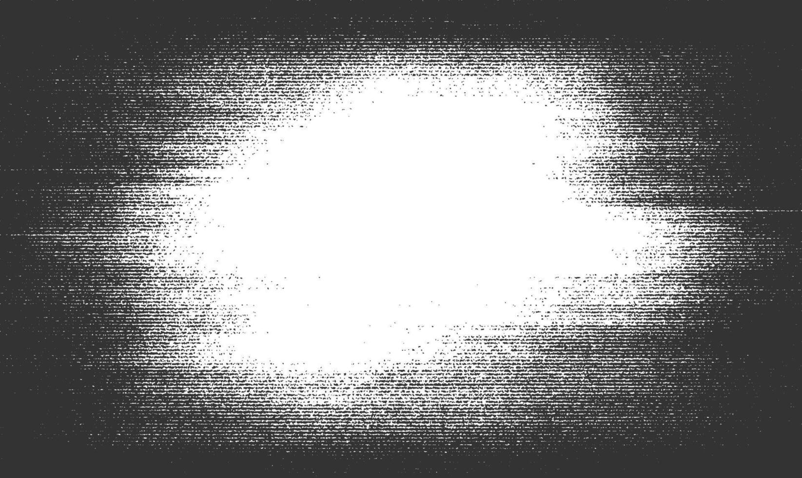 Halftone texture with horizontal lines and white central burst and vignette effect. Grunge xerox noise effect with fading edges and scan line distortion. vector