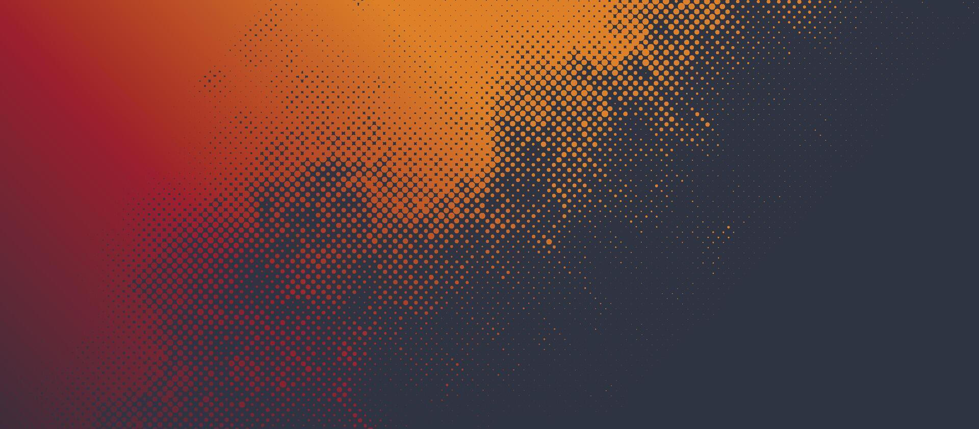 Dots diagonal grunge texture, red to orange gradient. Dotted retro fade, abstract background with autumn colors. vector