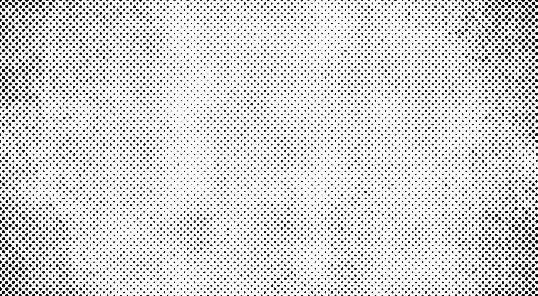 Halftone background with a black and white dotted subtle grunge vignette. Retro minimal backdrop design. vector
