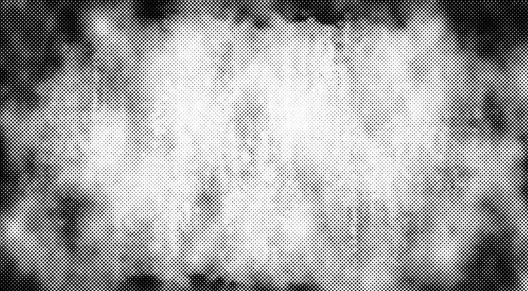 Halftone background with irregular grunge dot texture. Abstract distorted pattern with black gradient spots on white backdrop. vector