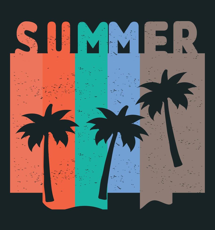SUMMER - RETRO SUMMER T SHIRT DESIGN vector