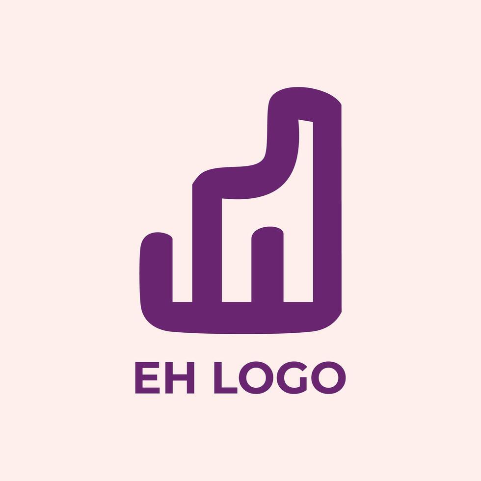 Modern letter EH logo vector