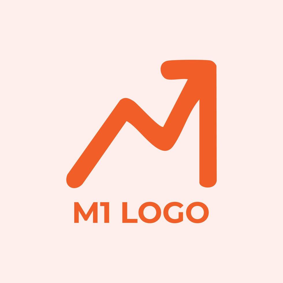 Modern letter M1 logo vector