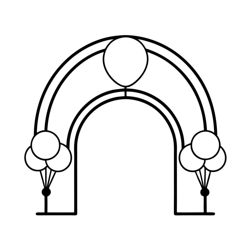 Balloon Arch Outline Line Art Vectors Graphic