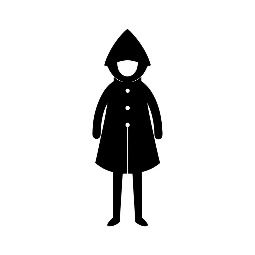 Raincoat Black Silhouette Vectors Clip Art