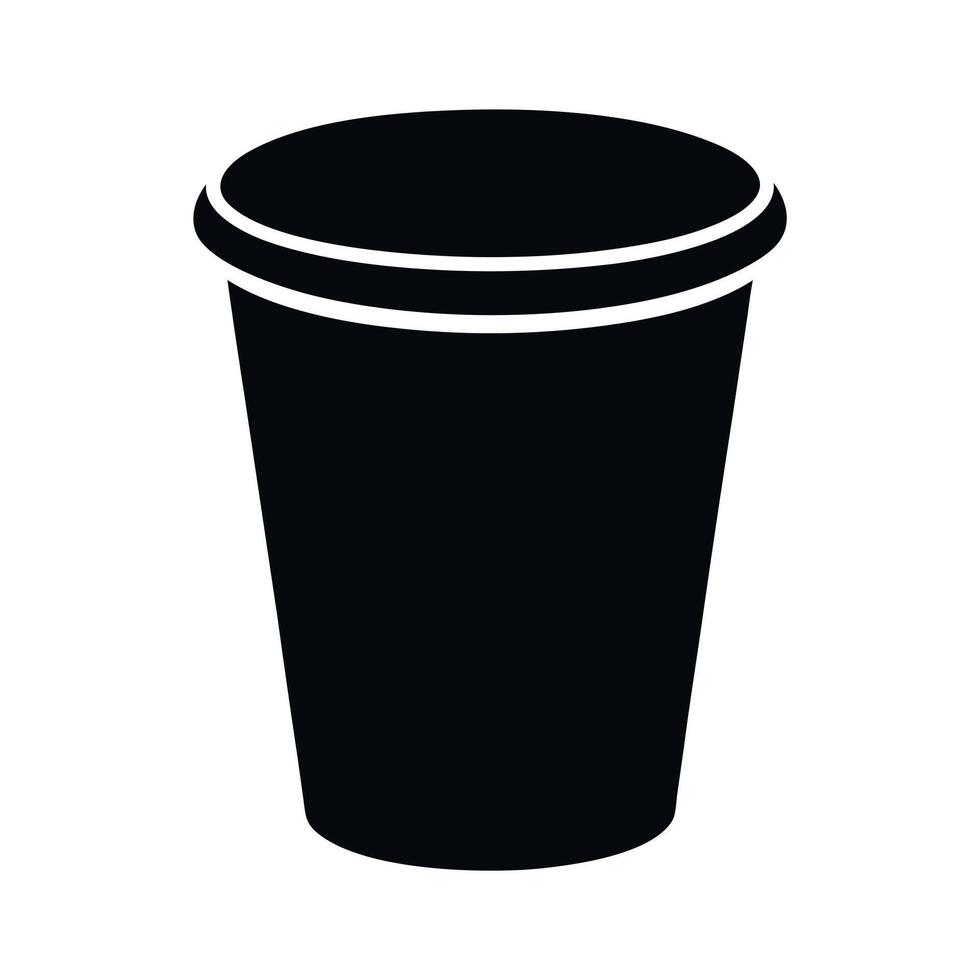 Plastic Cup Black Silhouette Vectors Design