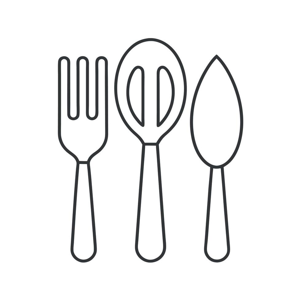 Cutlery Outline Line Art Vectors Icon