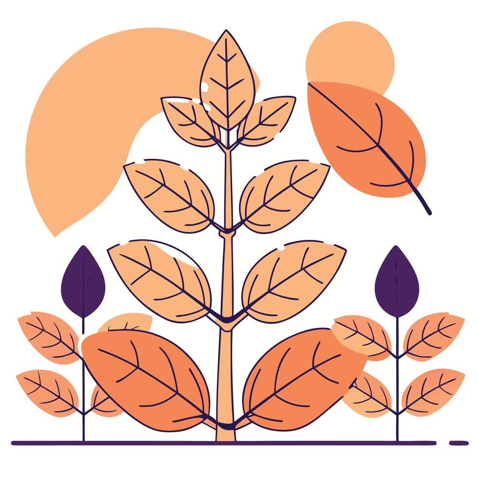 Abstract Botanical Plant Flat Design Illustration vector