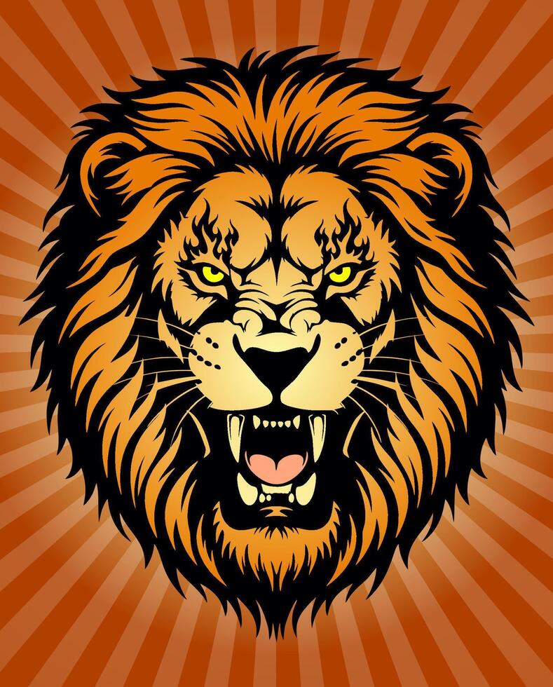 Fiery Mane of the Savannah King vector