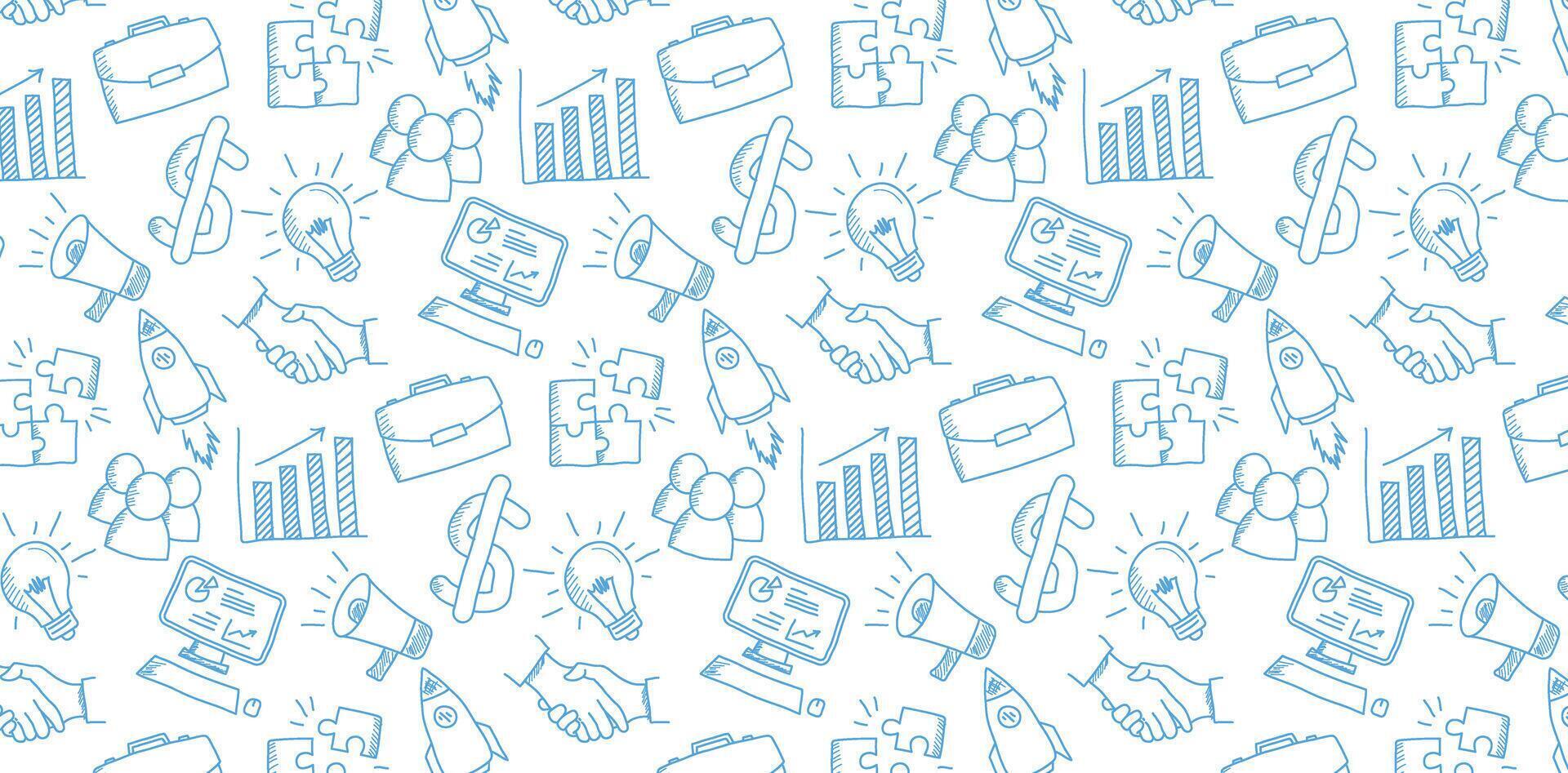 hand drawing bussiness pattern background vector