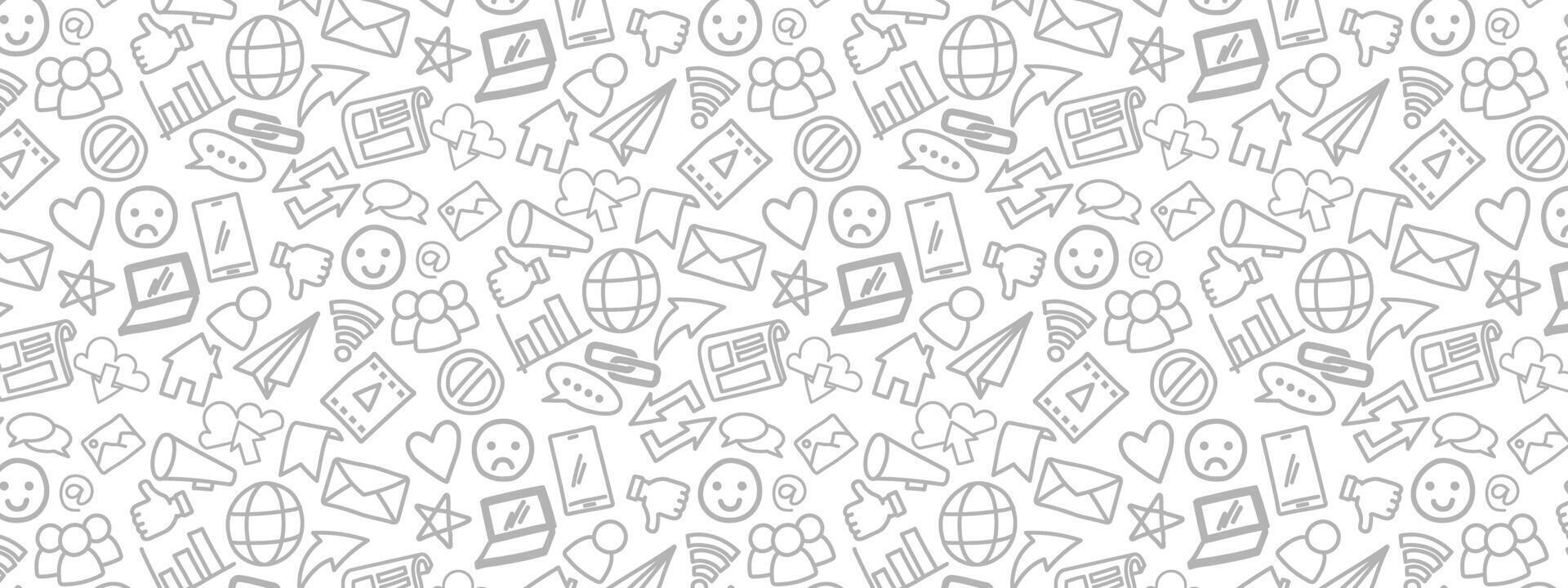 SOCIAL MEDIA PATTERN doodle background hand drawing sketch vector
