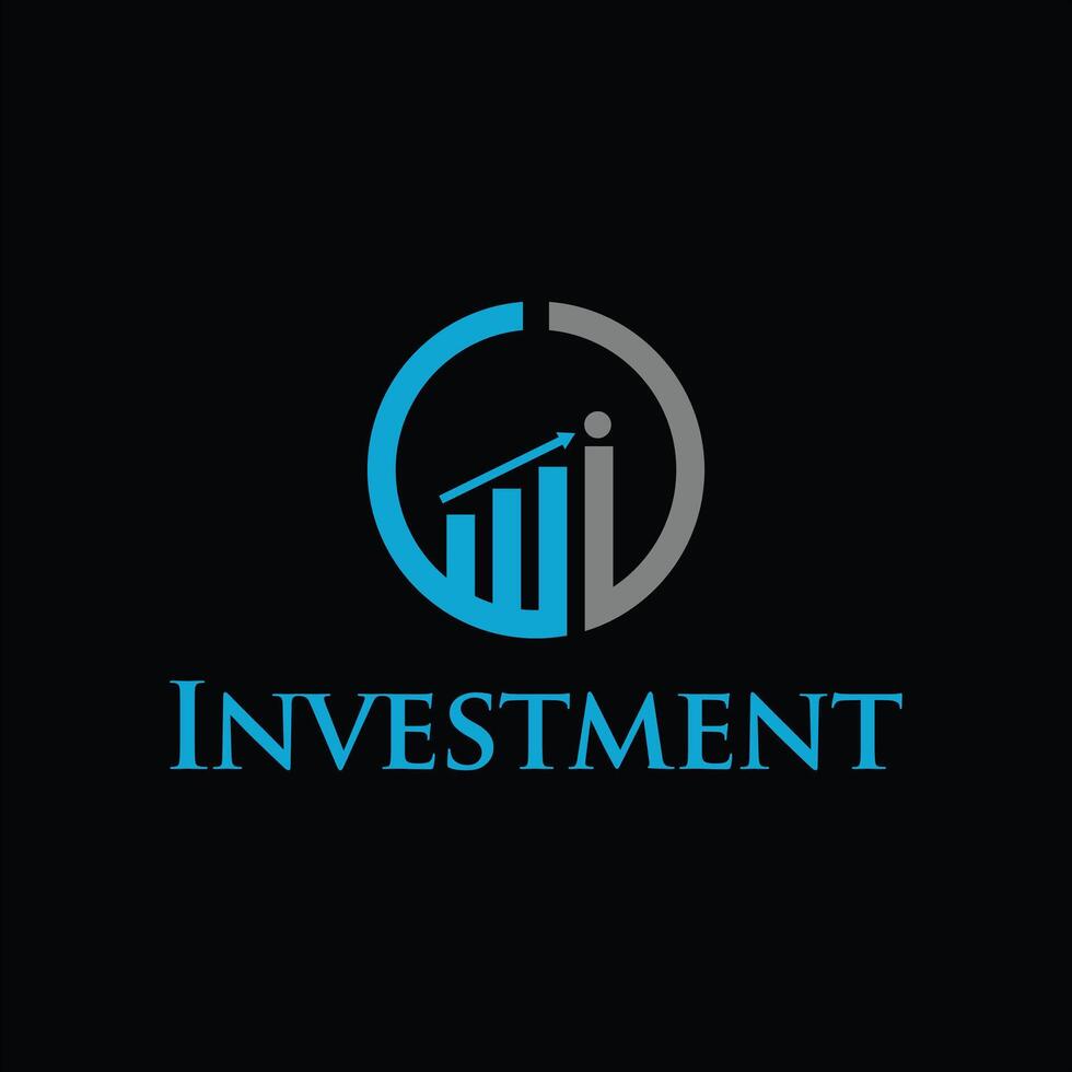 Investment Logo with Growth Chart and Arrow vector