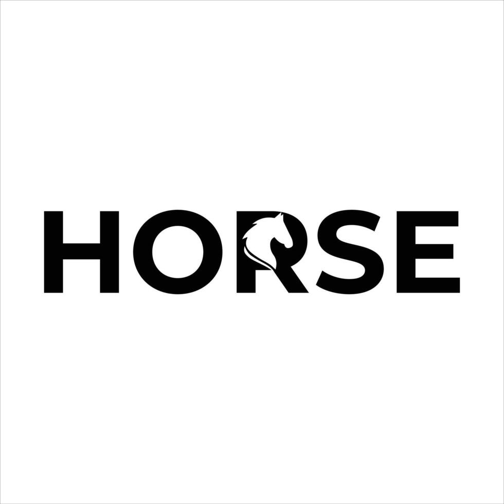 HORSE wordmark with horse head logo vector
