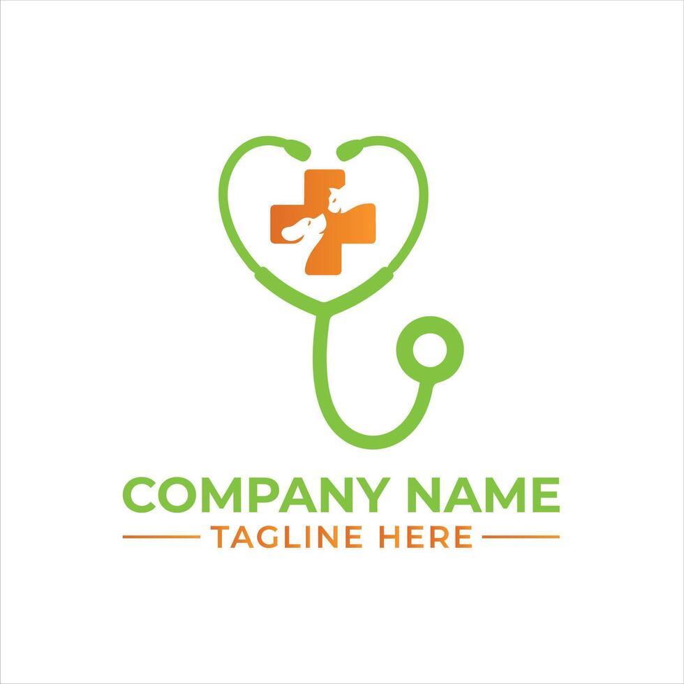 Veterinary Clinic Logo with Stethoscope and Pet Health Symbol for Companion Animals Well being Veterinary Services Protecting Animal Health Creating Trust Modern Logo Design vector