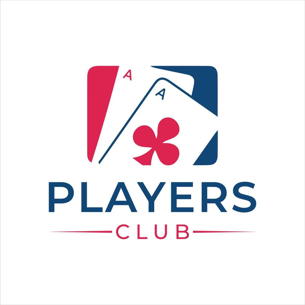 Elegant Players Club Logo Featuring Ace Cards Design Showcasing a Modern and Stylish Gaming Community Symbol Perfect for Casino Events and Online Gaming Platforms Branding Identity vector