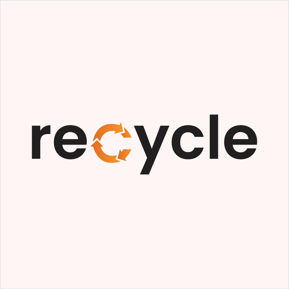 Innovative Recycle Logo Design Featuring Intertwined Arrows Formed into C Letter in Recycle Wordmark Creating a Powerful Visual Statement Promoting Eco Consciousness and Sustainable Practices vector