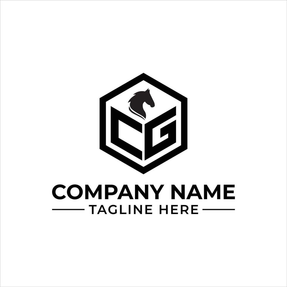 CG Horse Head Logo Design vector
