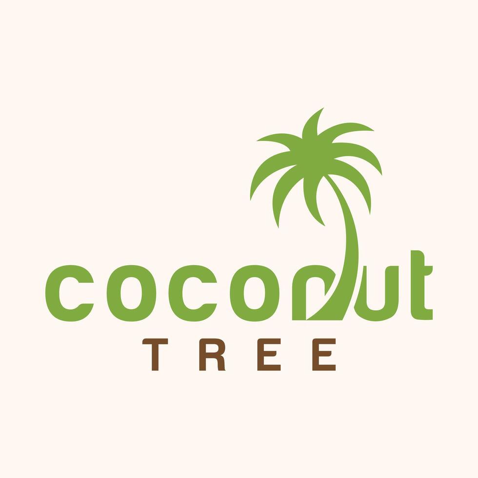 Eco-Friendly Coconut Tree Logo Flat Palm Illustration vector