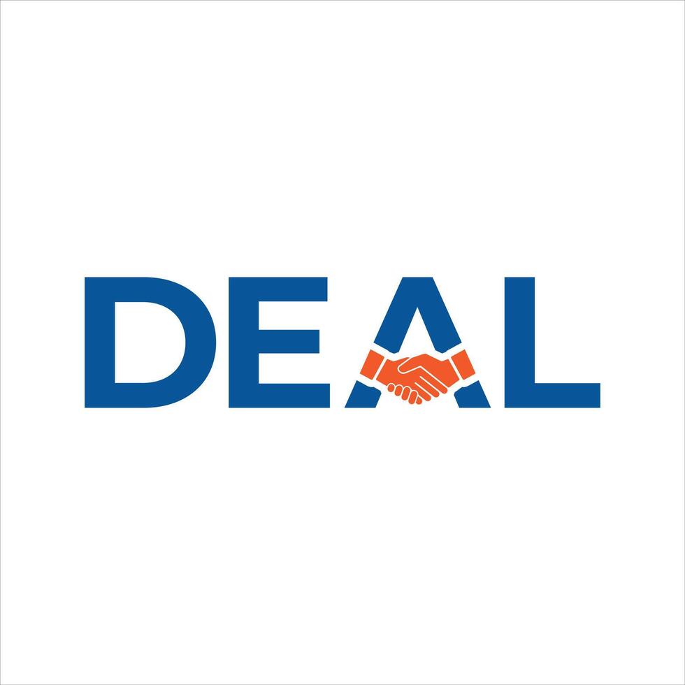 Deal Logo with Handshake vector