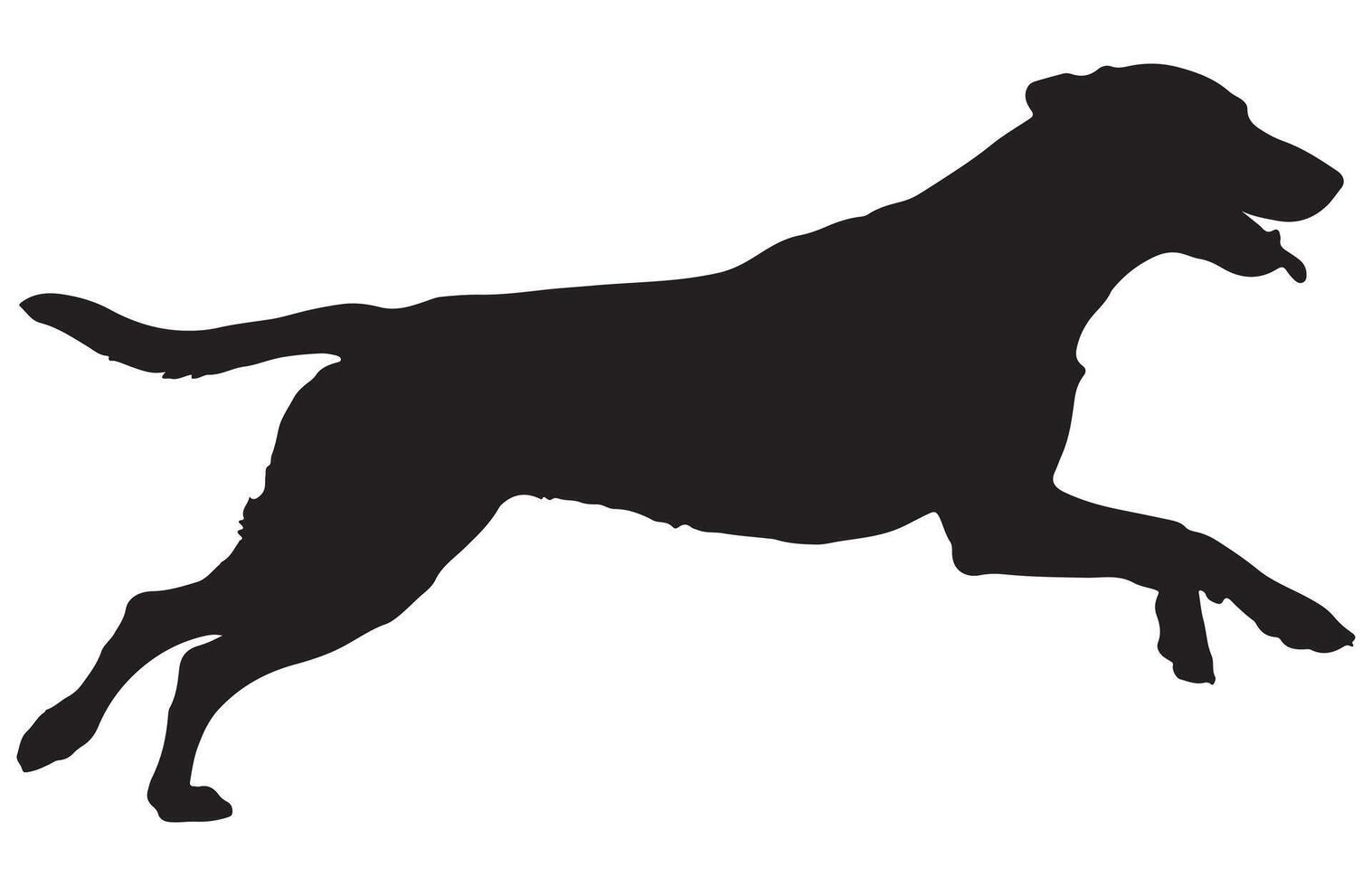 Dog Black Silhouette Running Action Pose vector