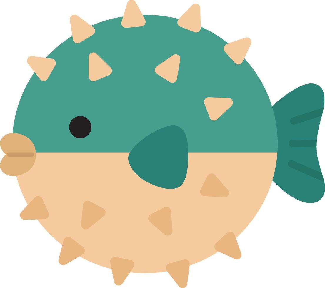 Cute puffer fish. ideal for marine themed designs. Perfect for children's books, educational materials, and websites vector