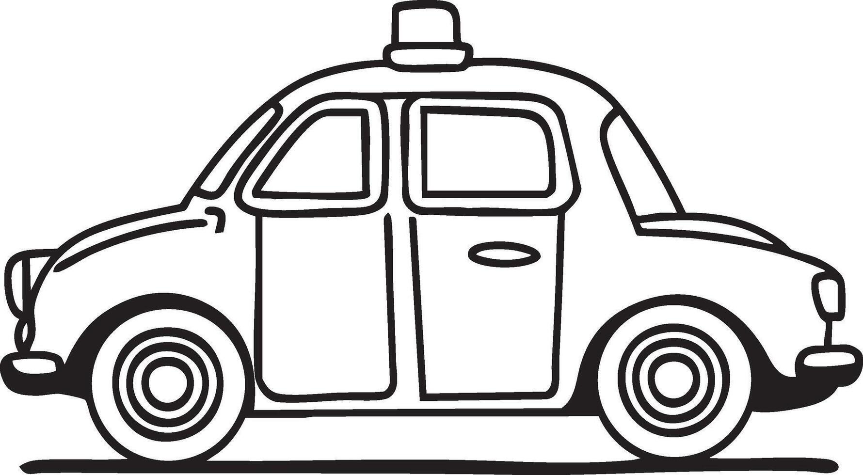 Minimalist black and white taxi outline. Suitable for background templates, mobile app screens, website landing pages, graphic design projects, and branding materials vector