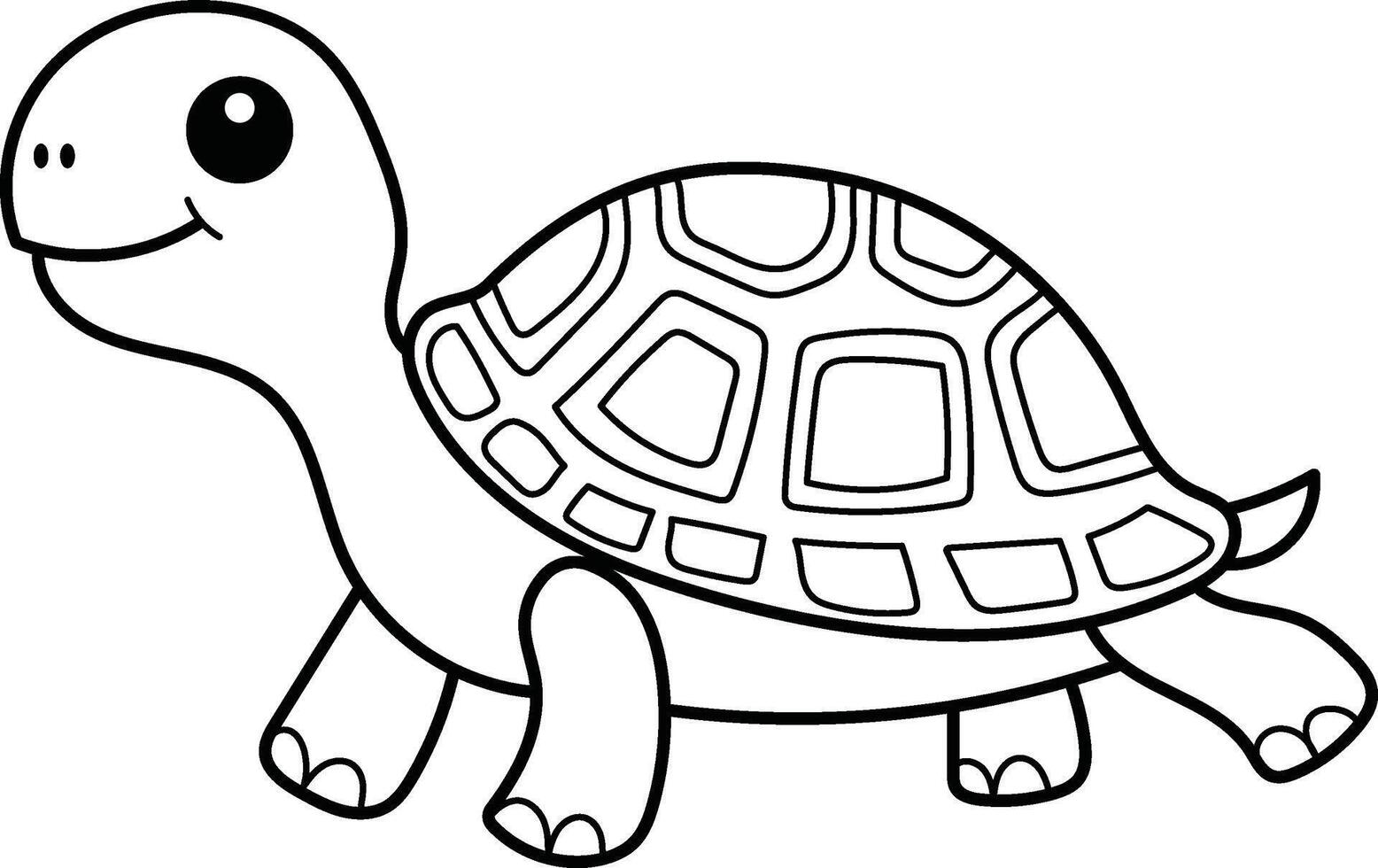 Cute cartoon turtle. Suitable for children's books, educational materials, logos, animations, and nature themed designs. Bright colors and friendly appearance vector