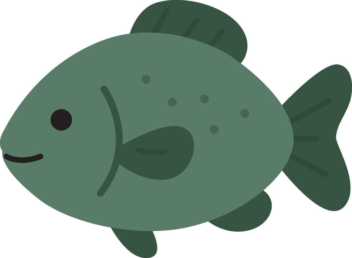 Green Fish. Suitable for aquatic themed designs, environmental conservation projects, educational material, and nature related content. Great for banners, websites, and presentations vector