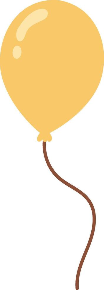 Balloon with vibrant yellow orb, brown string. Great for party invitations, event promotions, joyful and celebratory themes in design projects vector