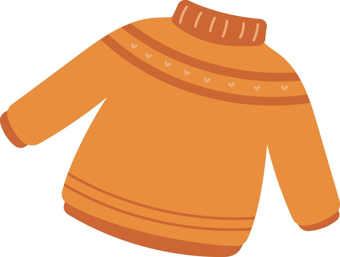 Knit sweater in vibrant orange, radiating warmth. Ideal for winter clothing, cozy fashion editorials, or seasonal design projects vector