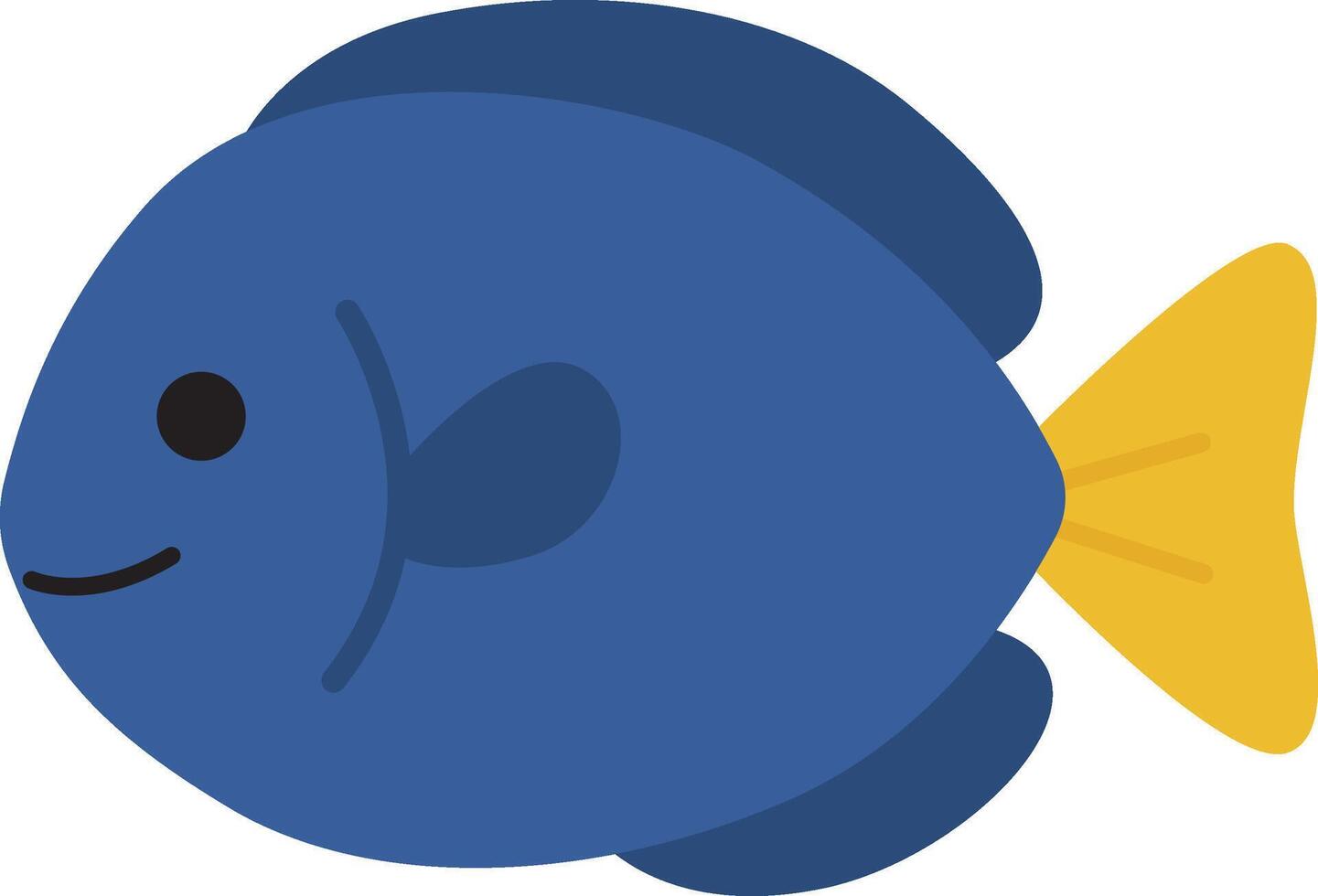 Blue tang fish, known for vibrant colors and unique shape, ideal for marine life educational content, ocean conservation materials, and underwater design projects vector