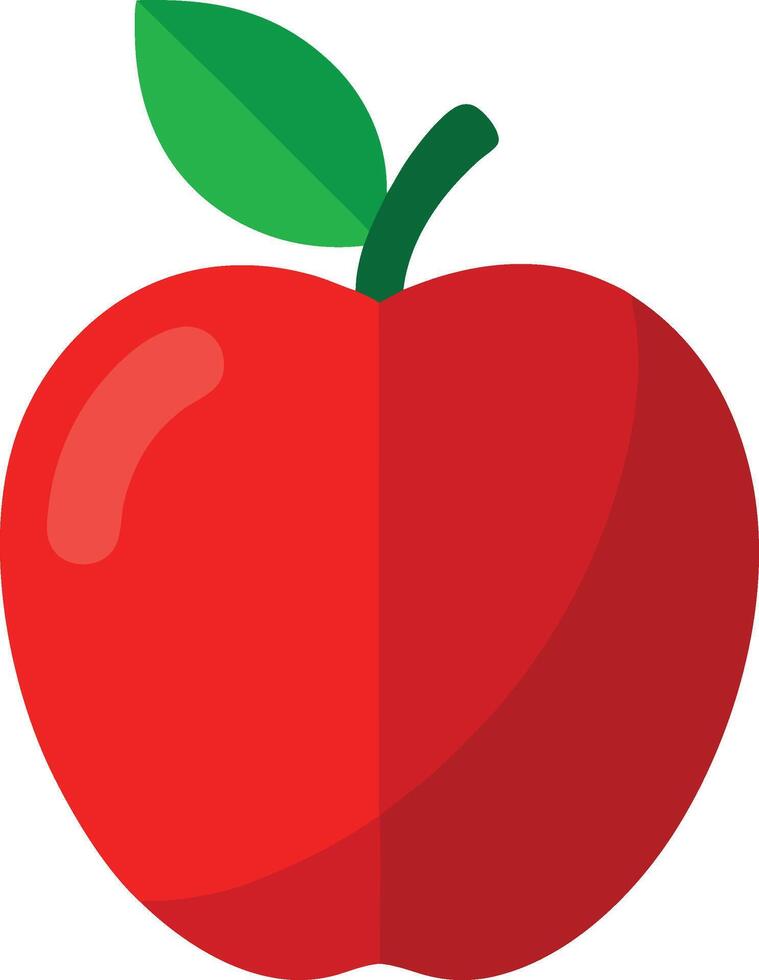 Art of a red apple with a green leaf isolated on white background vector