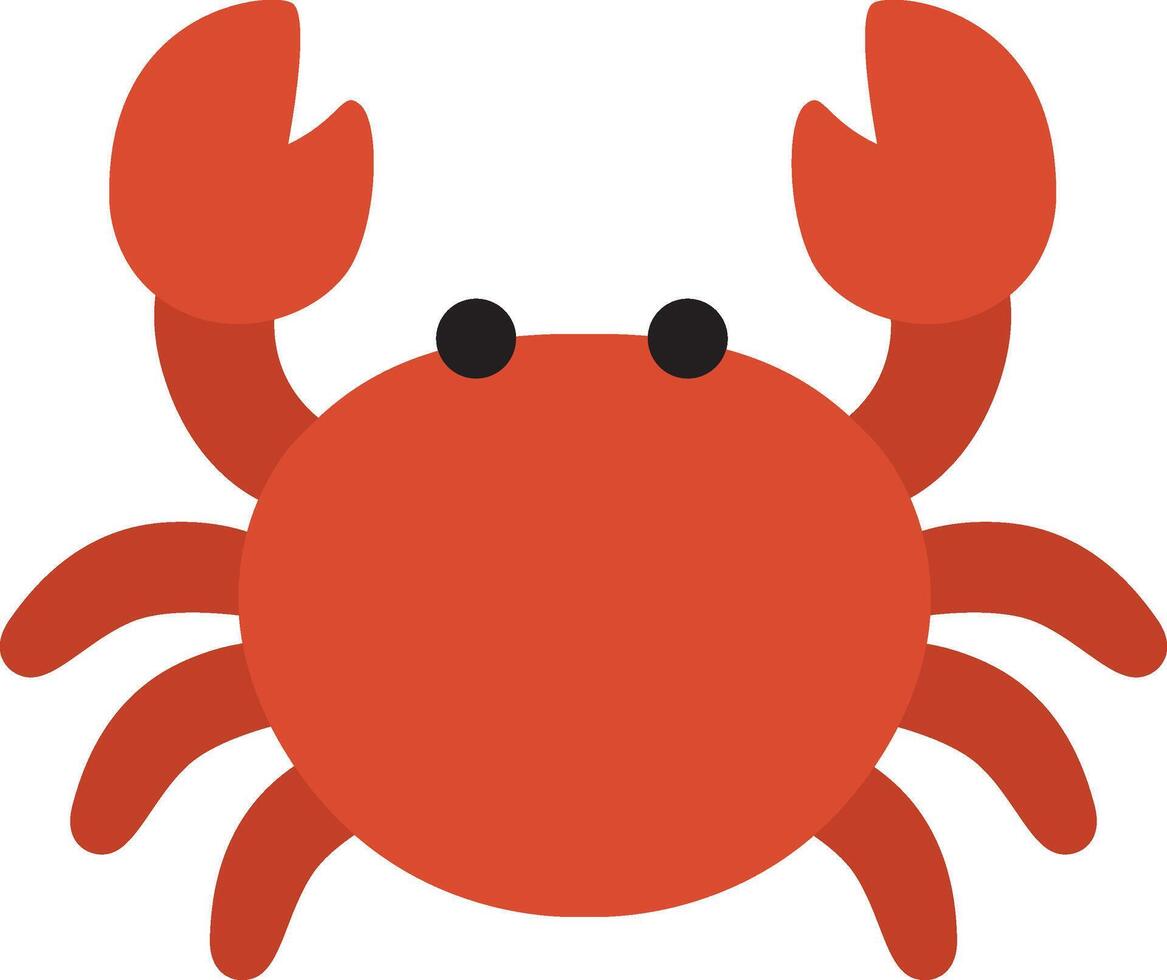Cute crab. Suitable for children's books, logos, and beach themed designs. Whimsical and vibrant design vector