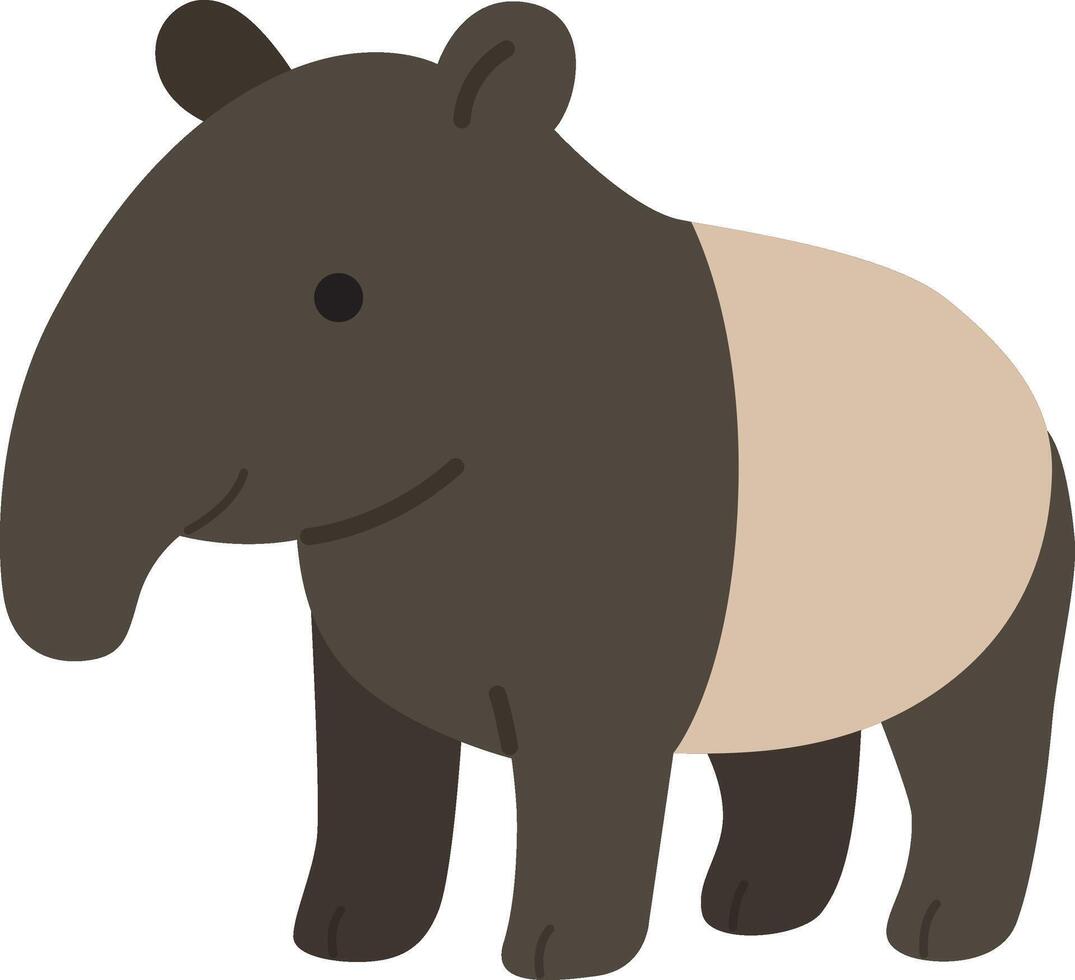 Cute tapir, perfect for showcasing wildlife, nature, and conservation themes in designs, publications, and products vector