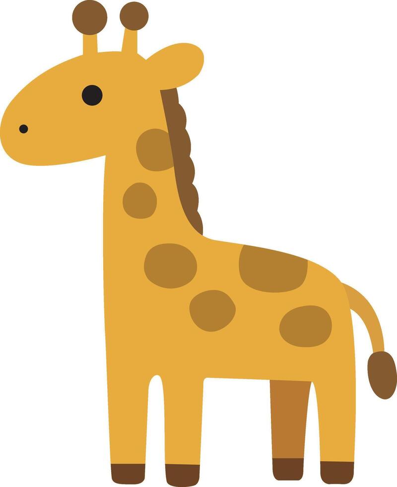 Cute giraffe with brown spots, a gentle giant in the savanna. Suitable for children's books, educational materials, and wildlife conservation campaigns vector