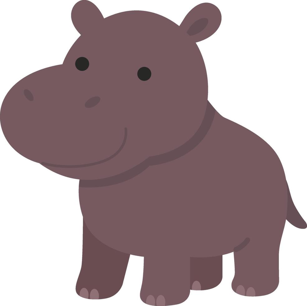 Cute hippopotamus. suitable for children's books, zoo brochures, nature themed websites, or animal conservation materials vector