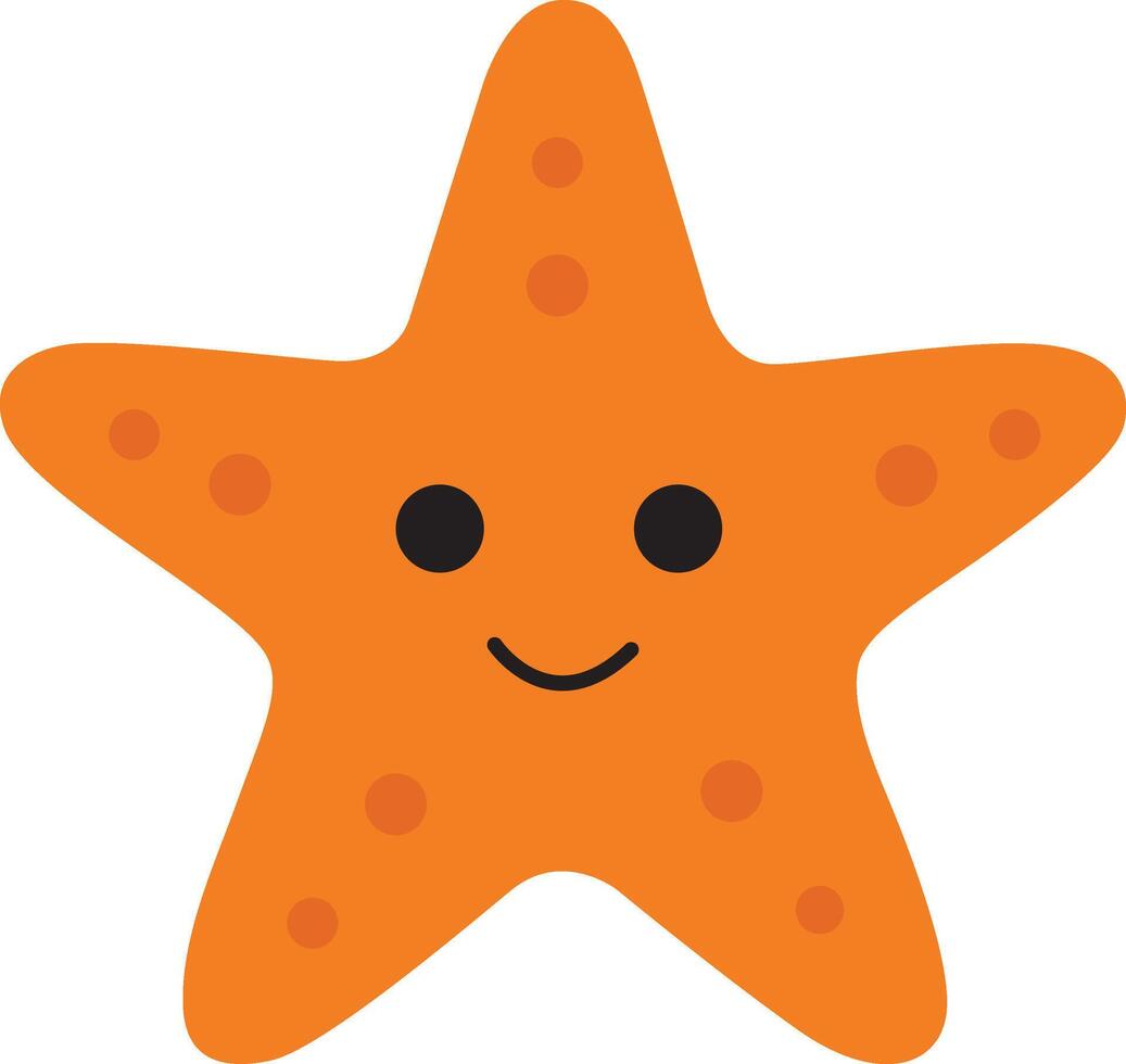 Cute starfish. suitable for ocean themed designs to add whimsical touch to children's educational materials and websites vector