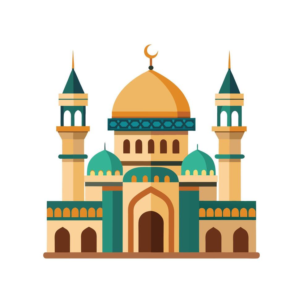 Minimalist Islamic Mosque Architecture Illustration vector