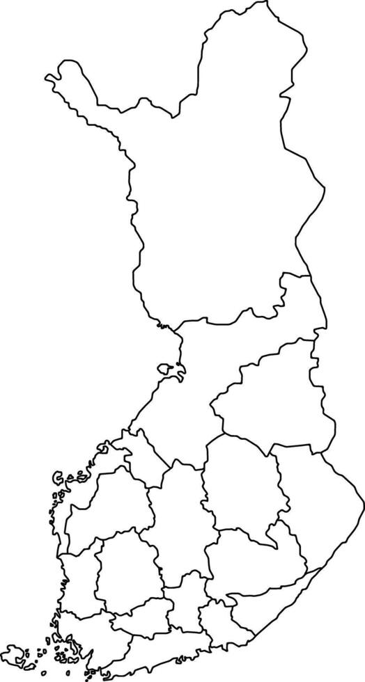 Finland Political Outline Map vector