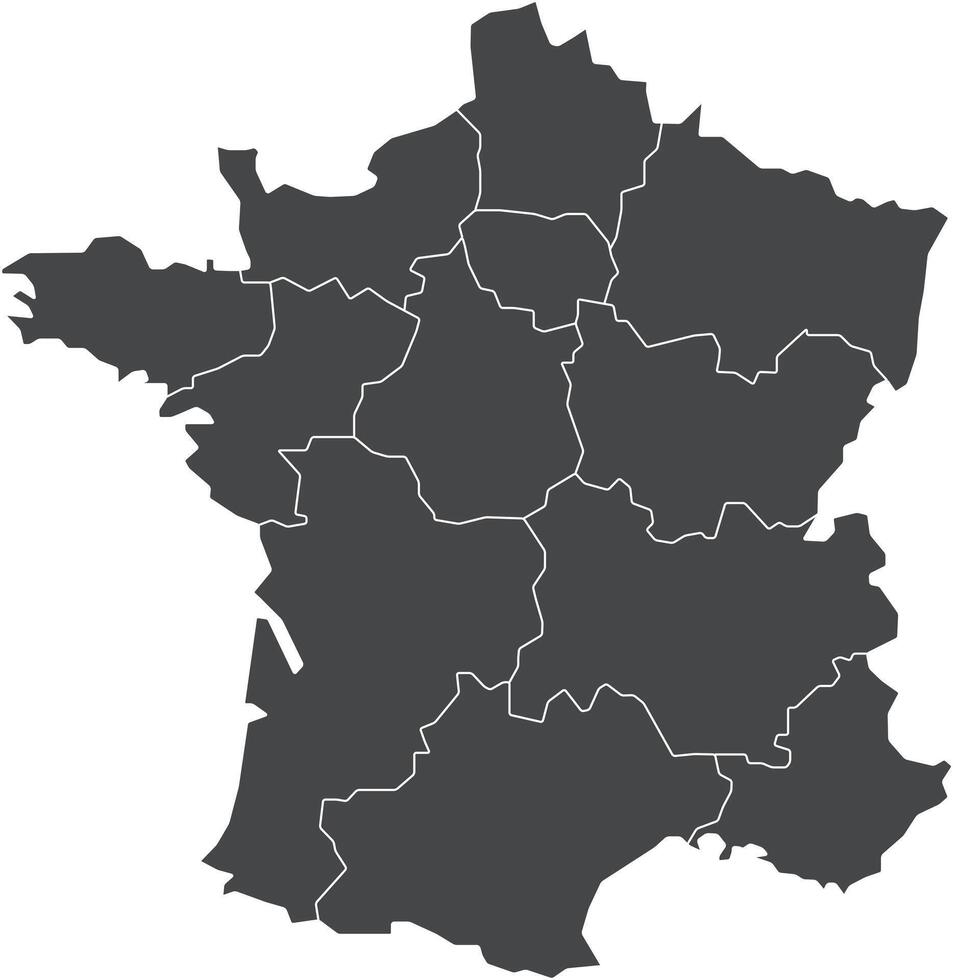 France Political Outline Map vector