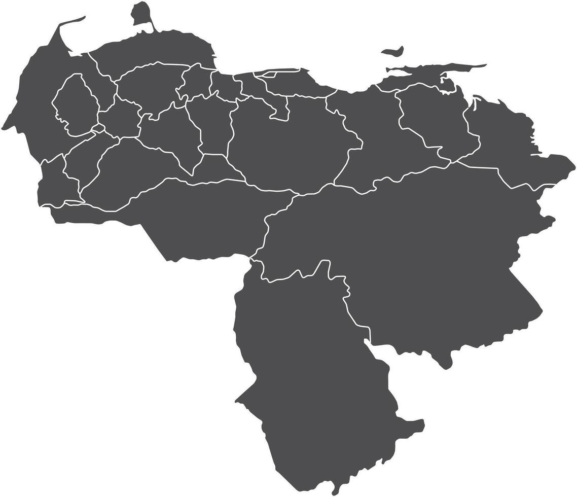 Venezuela Political Outline Map vector