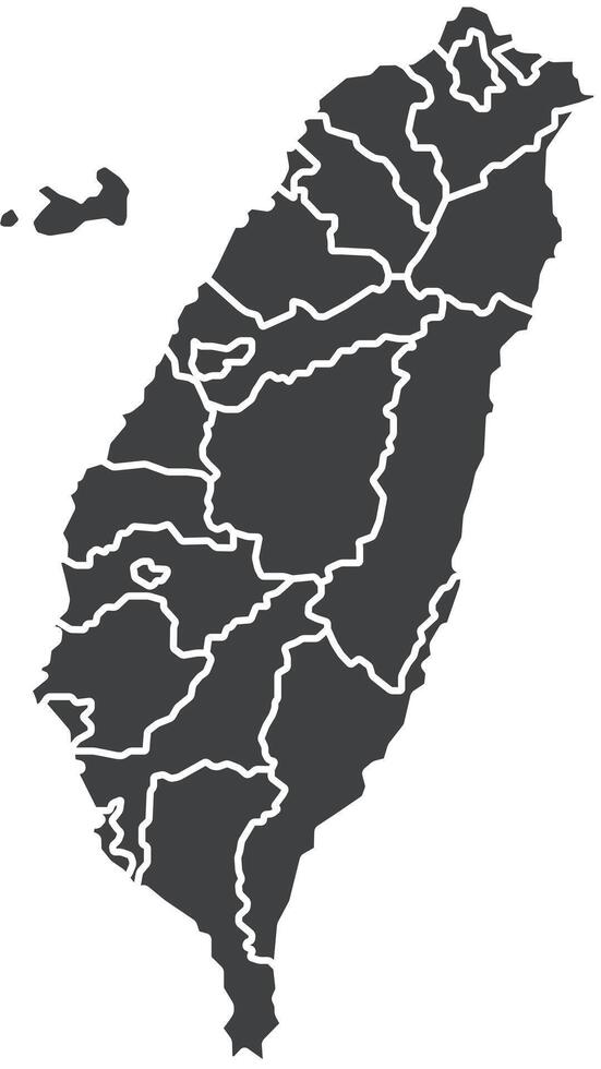 Taiwan Political Outline Map vector