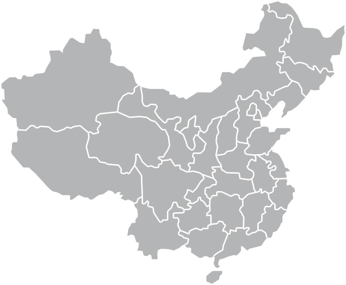 Printable Blank Map of China vector