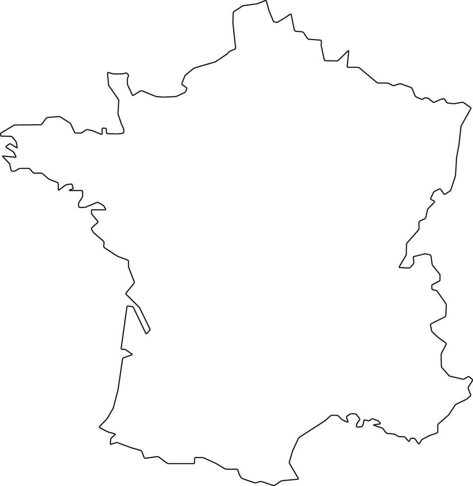 Printable Blank Map of France vector