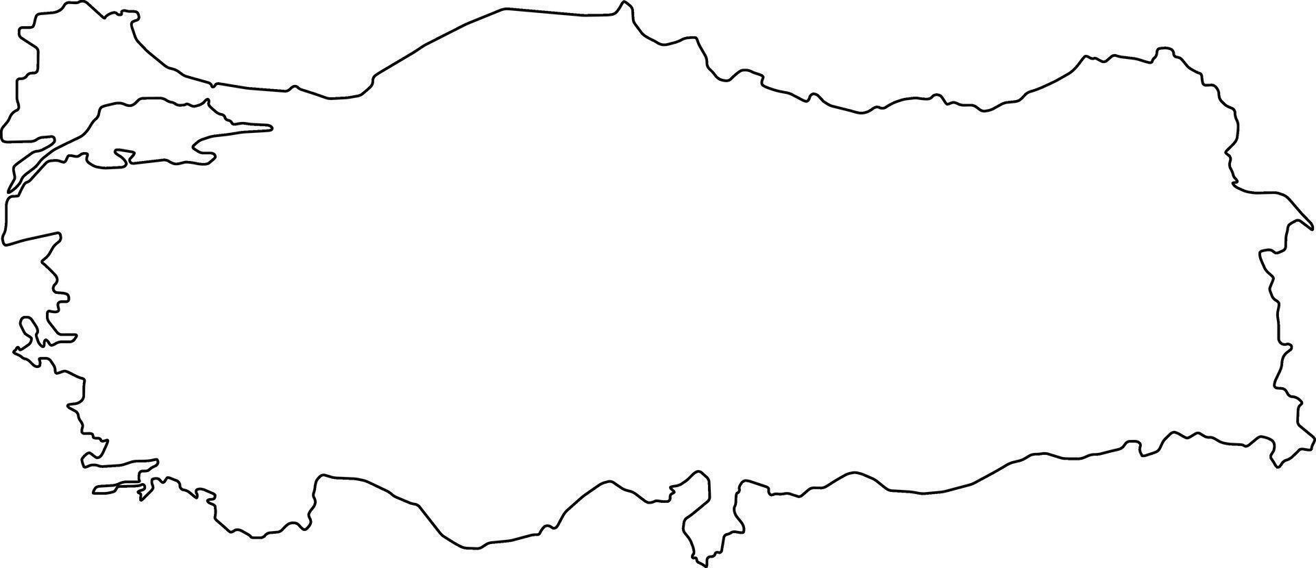 Printable Blank Map of Turkey vector