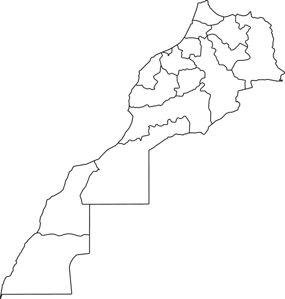 Morocco Political Outline Map vector