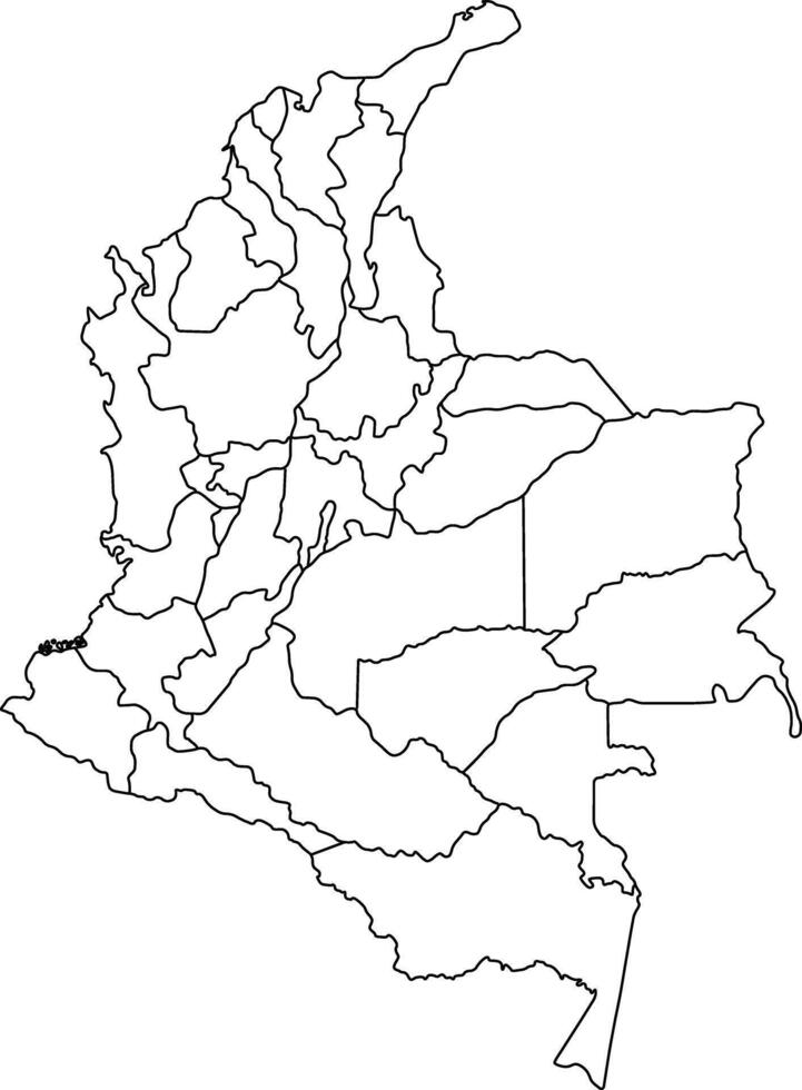 Colombia Political Outline Map vector